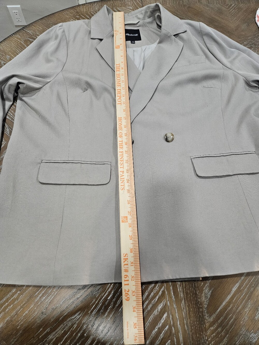 Madewell Taupe Double-Breasted Blazer - Picture 2 of 7